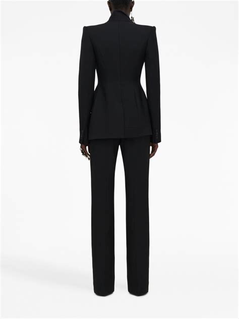 Alexander McQueen Pantalon De Tailleur En Laine à Taille Haute Farfetch