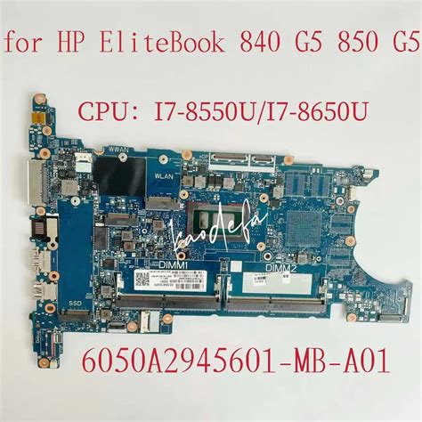 6050a2945601 Mb A01 For Hp Elitebook 840 850 G5 Laptop Motherboard Cpu