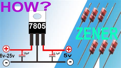 How To Use Zener Diode Voltage Stabilizer IC 7805 DIY Voltage