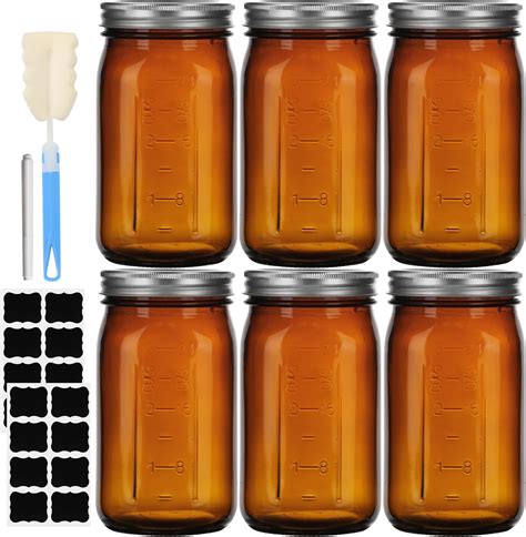 Amazon Ball Wide Mouth Canning Jars Quart Amber 4 Count