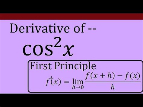 Derivative Of Cos X By Using First Principle Derivative Of Cos