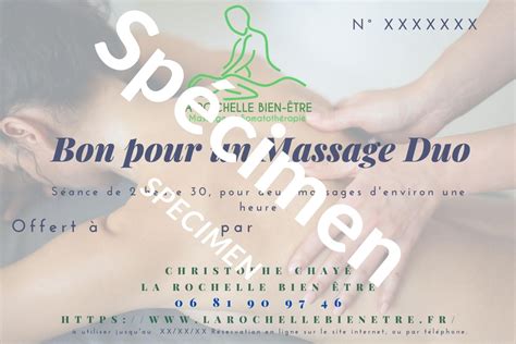 Bon Cadeau Massage Duo