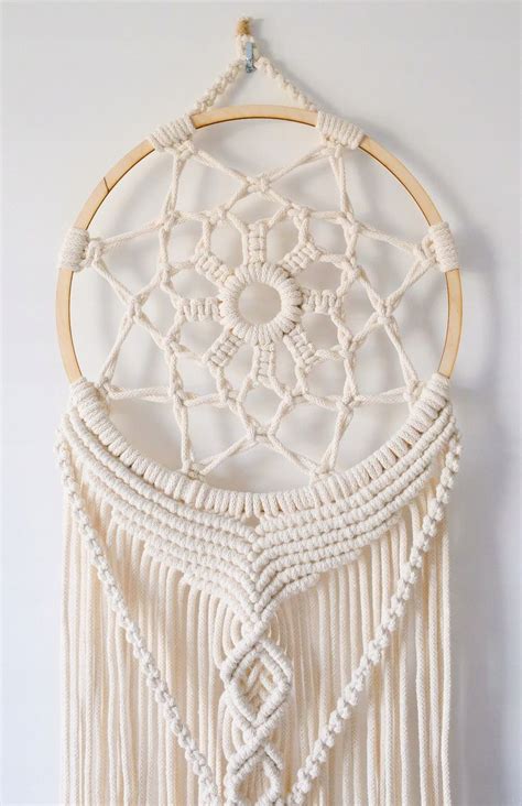 Łapacz snów makrama na ścianę dekoracja boho ecru Estampa macramé