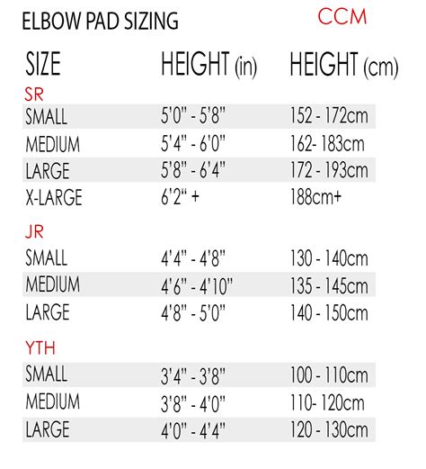 Ccm Goalie Pad Sizing Chart A Visual Reference Of Charts Chart Master