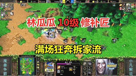 林瓜瓜10级修补匠，满场狂奔拆家流，对手无可奈何！魔兽争霸3 小凡解说魔兽争霸 小凡解说魔兽争霸 哔哩哔哩视频