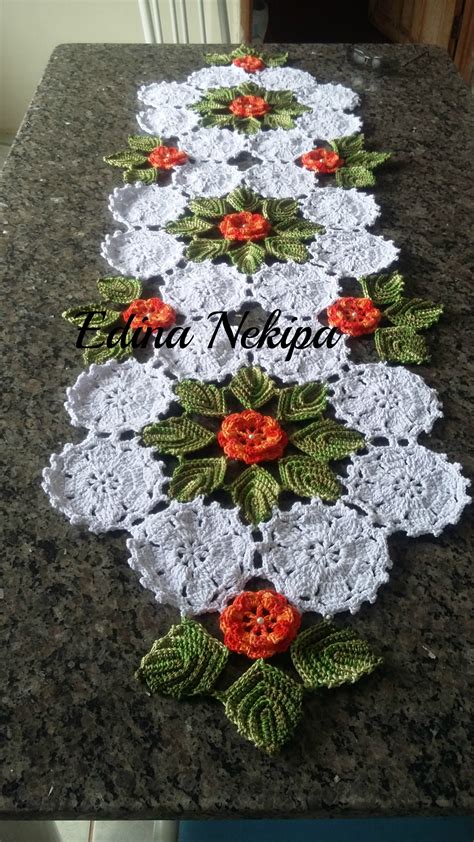 Trilho De Mesa Flores Edina Nekipa Croche Elo