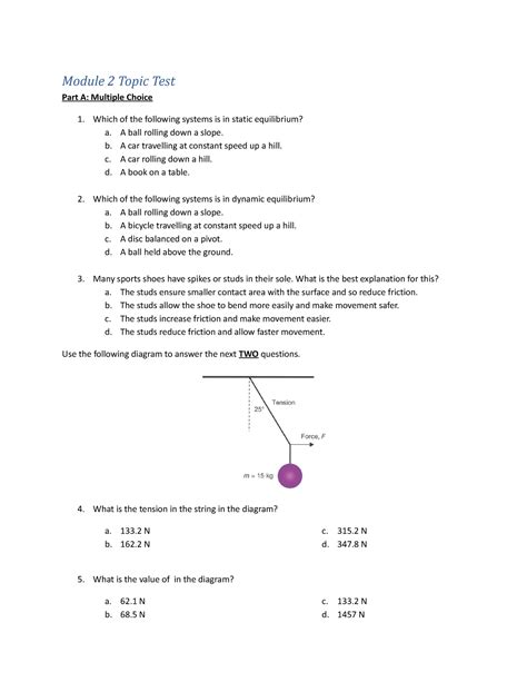 Module Phys Topic Test Module Topic Test Part A Multiple Choice