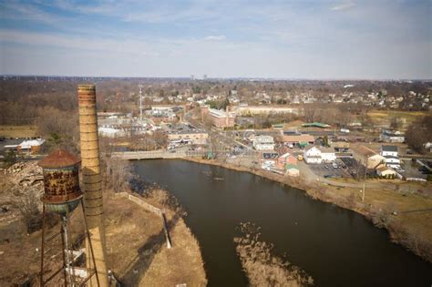 Aerial View Of Milltown New Jersey And River Editorial Image Image Of