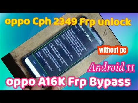 Oppo A K Frp Bypass Oppo Cph Google Lock Bypass Oppo Frp