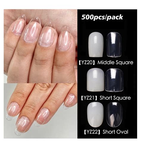 บ้านแคปซูล500 Pcs Xs Extra Round Soft Gel Full Cover Nail Tips