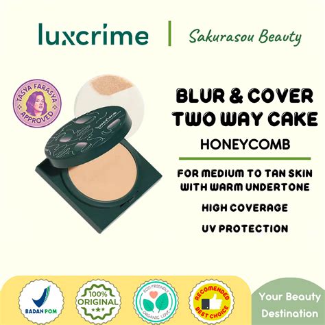 Jual Luxcrime Blur Cover Two Way Cake In Honeycomb Bedak Foundation