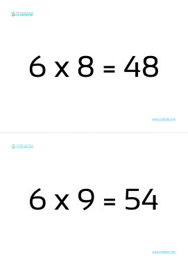 Professor Pete’s Classroom » Multiplication Flashcards for the 6x ...