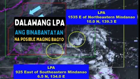 PAGASA Weather Update Dalawang Low Pressure Area Sa Loob Ng PAR