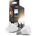 Philips Hue White Smart Luster Bulb Twin Pack LED E14 Small Edison