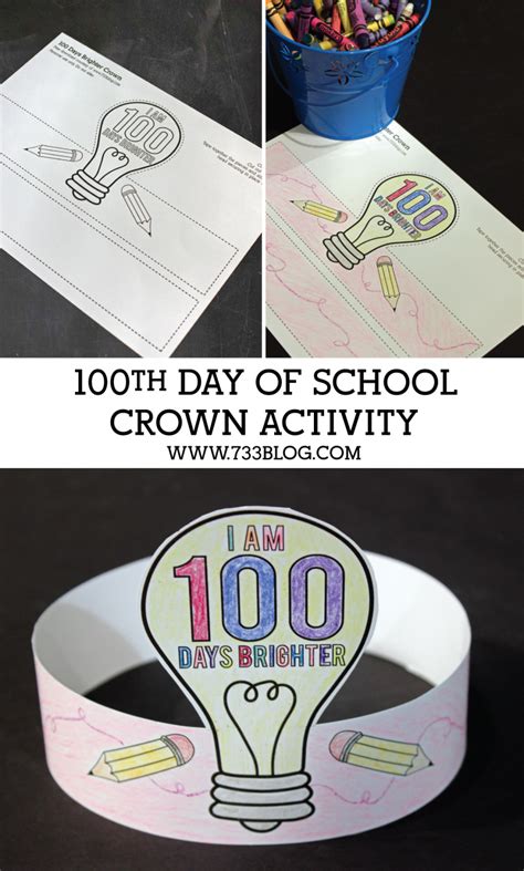 100 Days Smarter Crown Free Printable