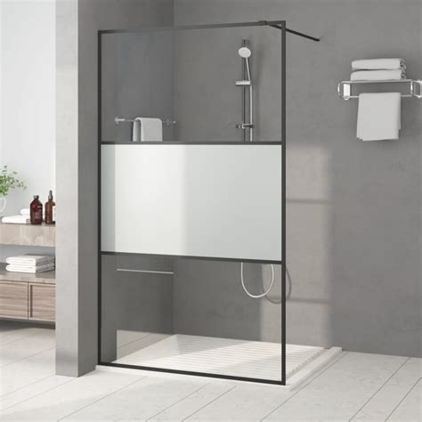 Paroi De Douche Noir X Cm Verre Esg Demi D Poli Vidaxl Leroy Merlin