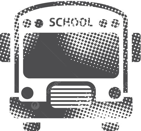 Halftone Icon School Bus Object Signal Bus Vector Object Signal Bus