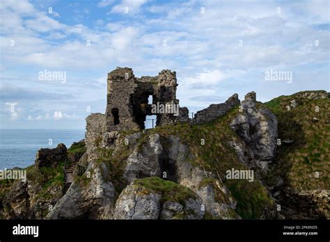 Kinbane Castle ruins, Ballycastle, UK Stock Photo - Alamy