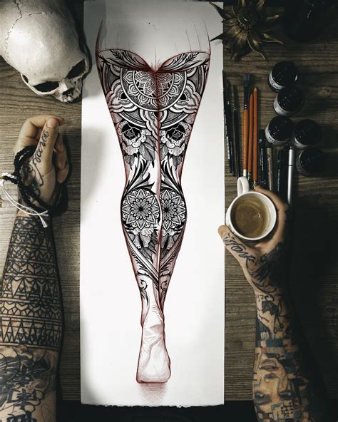 Full Leg Tattoo Female