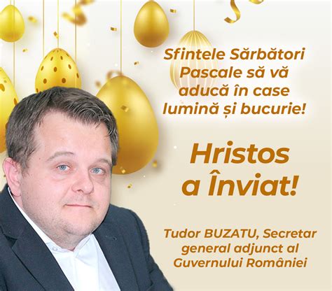 Mesajul secretarului adjunct al Guvernului României Tudor Buzatu