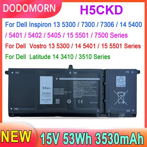 Dodomorn H Ckd Laptop Battery For Dell Latitude Inspiron