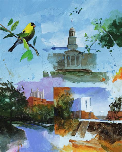 Iowa City Montage Painting by Stan Fellows