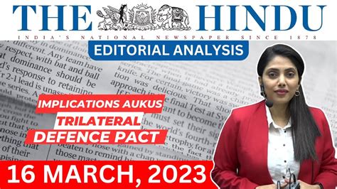 The Hindu Newspaper Editorial Analysis 16 March 2023 Editorial By