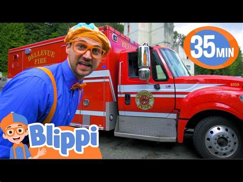 Blippi Visits A Fire Truck Station 1 HOUR OF BLIPPI TOYS Vehicle