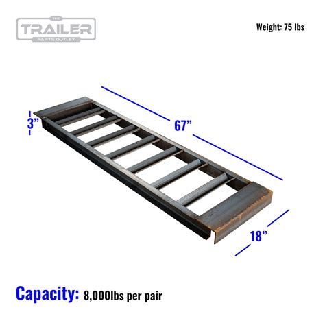 3 Channel Steel Loading Trailer Ramps 8k Trailer Parts Outlet