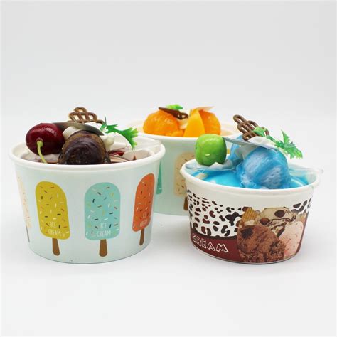 Custom Printed Disposable Paper Ice Cream Cup With Lids China Oz Ice