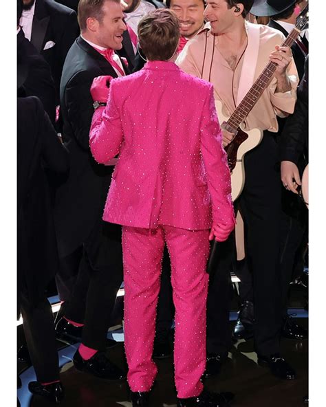 Ryan Gosling 2024 Oscars Performance Pink Suit Barbie Pink Suit