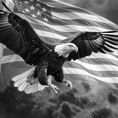 Premium Photo An Eagle Flying In Front Of An American Flag With A