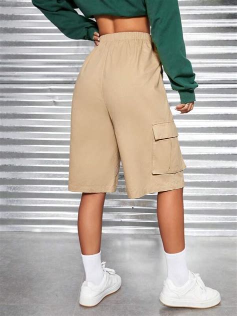 SHEIN EZwear Flap Pocket Side Cargo Pants SHEIN USA