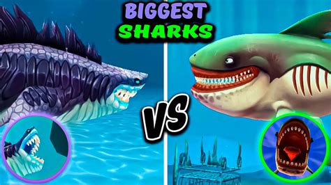 BIGGEST SHARKS 5! 🦈 SHARKJIRA VS MEGAMOUTH SHARK | Hungry Shark World VS Hungry Shark Evolution ...