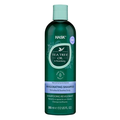 Hask Tea Tree Oil And Rosemary Invigorating Daily Shampoo With Refreshing Herbal Scent 12 Fl Oz