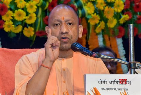 Lucknow Uttar Pradesh Chief Minister Yogi Adityanath Addressing A