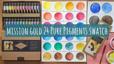 Mijello Mission Gold 24 2 Pure Pigments Watercolour Set Swatch