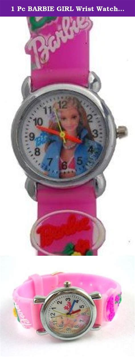 1 Pc Barbie Girl Wrist Watch Jelly Band Color Pink 3d Figurines