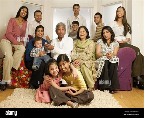 Large indian family in living room Stock Photo: 7702148 - Alamy