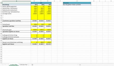 Excel Vorlage Rentabilitätsplanung kostenlose Vorlage Pierre Tunger