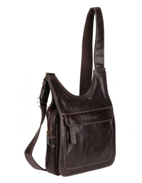 Sac porté travers en cuir homme Arthur et Aston Chataigne Pallas Cuir