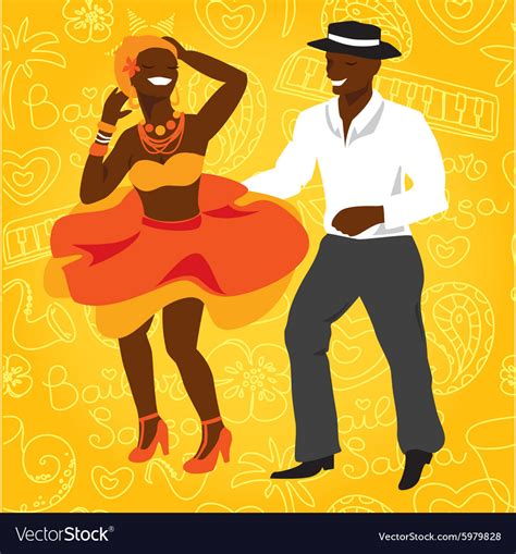 Salsa Dancers Cuban Couple Dance Salsa Royalty Free Vector