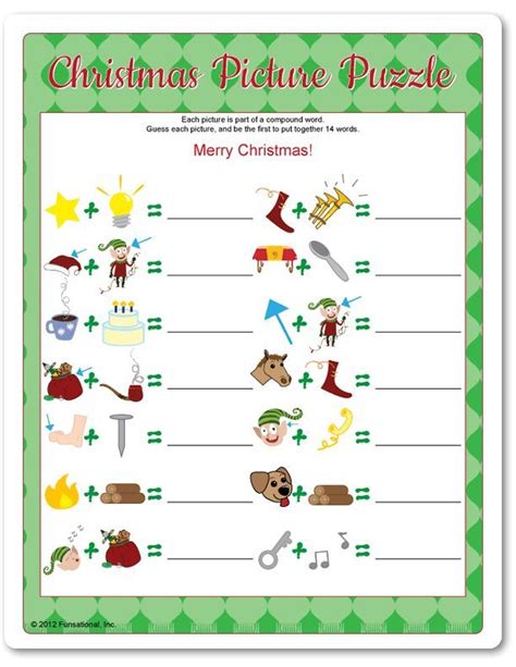 Printable Christmas Picture Puzzle Christmas Games