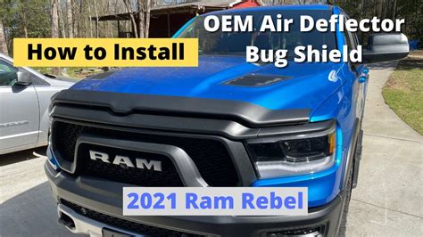 2021 Ram Rebel Oem Air Deflector Bug Shield Install Youtube