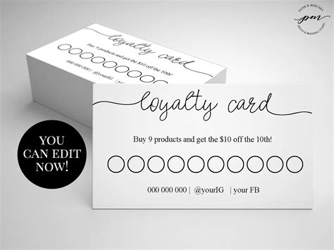 Printable Loyalty Card Template Free Printable Word Searches