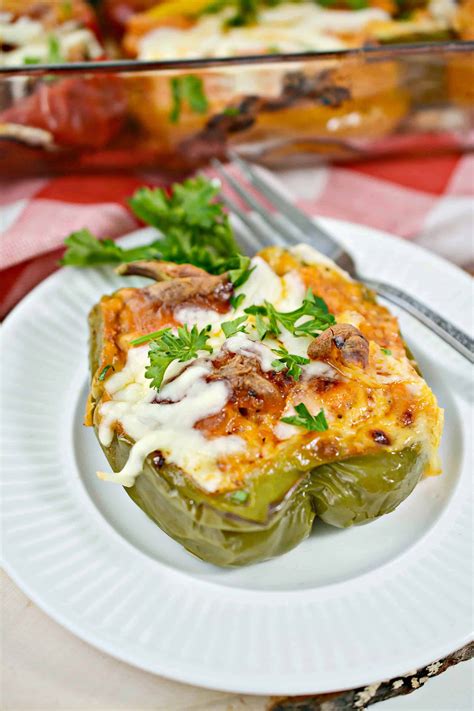Parmesan Chicken Stuffed Peppers Recipe Sweet Peas Kitchen
