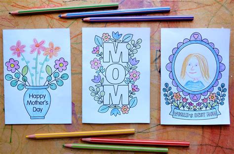 Mother's Day Coloring Cards - Free Printable - Picklebums