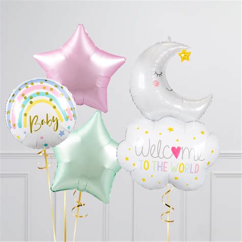 Buy Welcome Baby Moon Pastel Balloon Bundle Delivered Inflated For