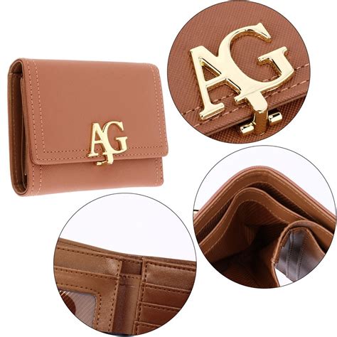 AGP1086 Nude Flap Purse Wallet With Gold Metal Work
