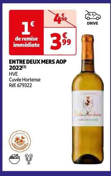 Promo Entre Deux Mers Aop Hve Cuv E Hortense Chez Auchan